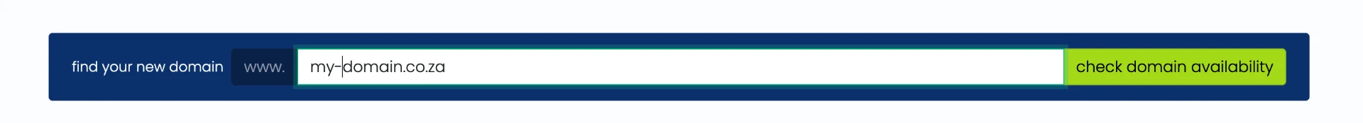 HostAfrica domain availability field with my-domain.co.za entered
